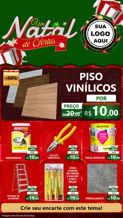 Modelo de Rede Social para Stories com o tema Um Natal de Ofertas para Material para Construção