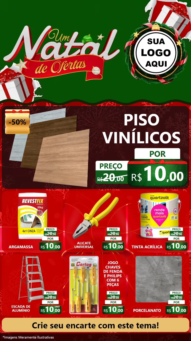 Modelo de Rede Social para Stories com o tema Um Natal de Ofertas para Material para Construção