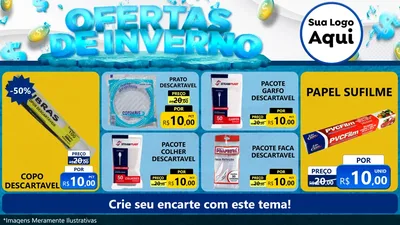 Modelo de TV para TV Horizontal com o tema Ofertas de Inverno para Embalagens