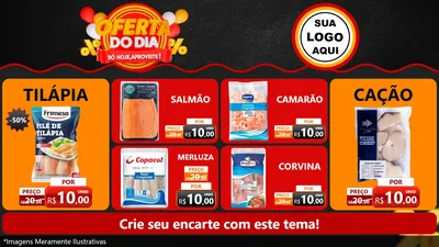 Modelo de TV para TV Horizontal com o tema Oferta do Dia - Só hoje, Aproveite! para Peixaria