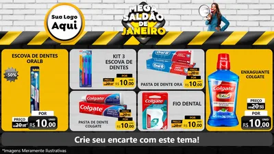 Modelo de TV para TV Horizontal com o tema Mega Saldão de Janeiro para Higiene Pessoal