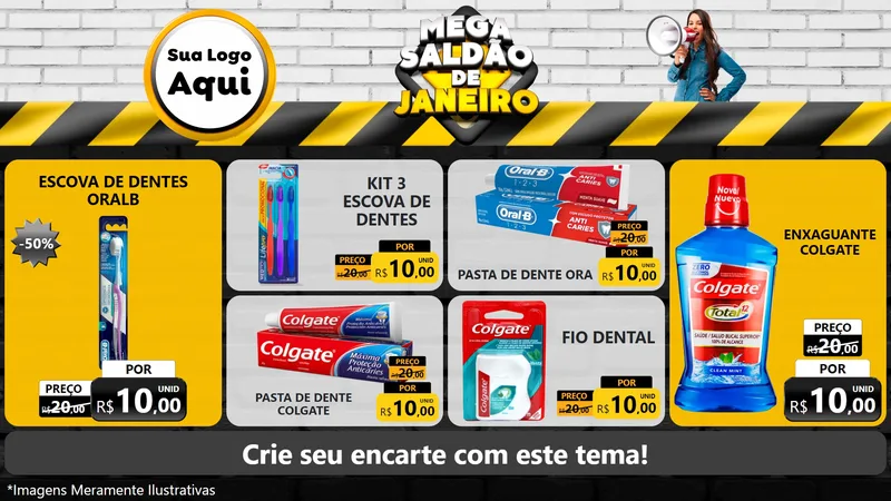 Modelo de TV para TV Horizontal com o tema Mega Saldão de Janeiro para Higiene Pessoal