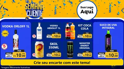 Modelo de TV para TV Horizontal com o tema Semana do Cliente para Distribuidora de bebidas