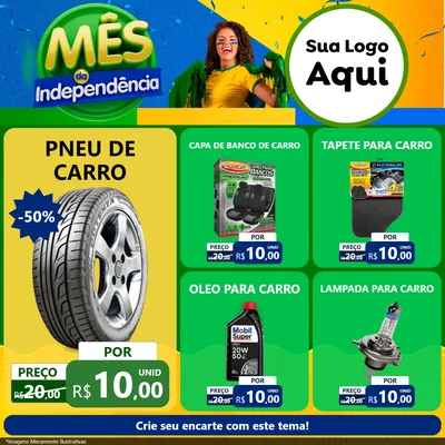 Modelo de Rede Social para Feed Facebook com o tema Mês da Independência para Auto peças