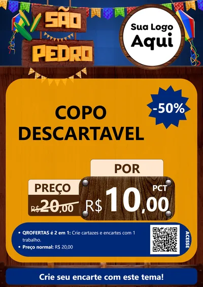 Modelo de Cartaz para Cartaz A4 Vertical com o tema São Pedro para Embalagens