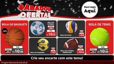 Modelo de TV para TV Horizontal com o tema Sabadou de Ofertas para Artigos Esportivos