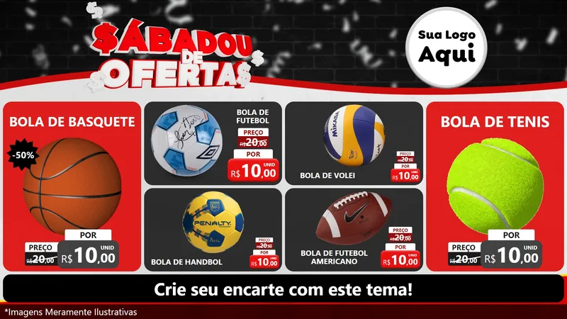Modelo de TV para TV Horizontal com o tema Sabadou de Ofertas para Artigos Esportivos