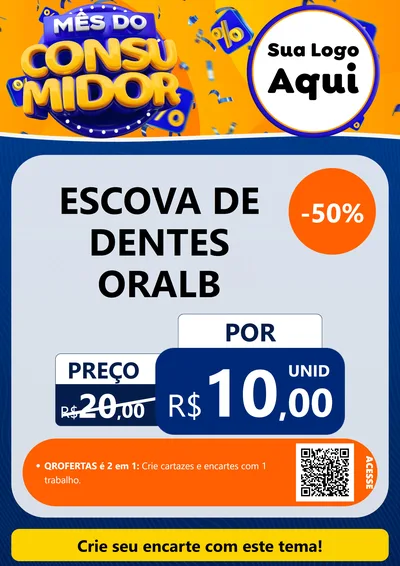 Modelo de Cartaz para Cartaz A4 Vertical com o tema Mês do Consumidor para Higiene Pessoal
