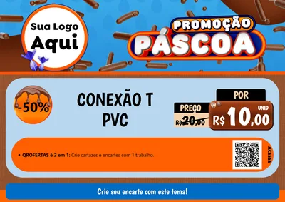 Modelo de Cartaz para Cartaz A4 Horizontal com o tema Promoção Páscoa para Tubos e conexões