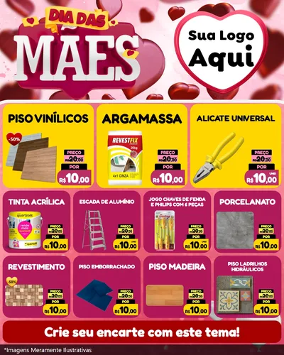 Modelo de Rede Social para Feed Instagram com o tema Dia Das Mães para Material para Construção