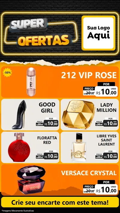 Modelo de TV para TV Vertical com o tema Super Ofertas para Perfumes