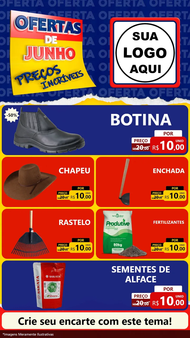 Modelo de TV para TV Vertical com o tema Ofertas de Junho - Preços Incríveis para Agropecuária