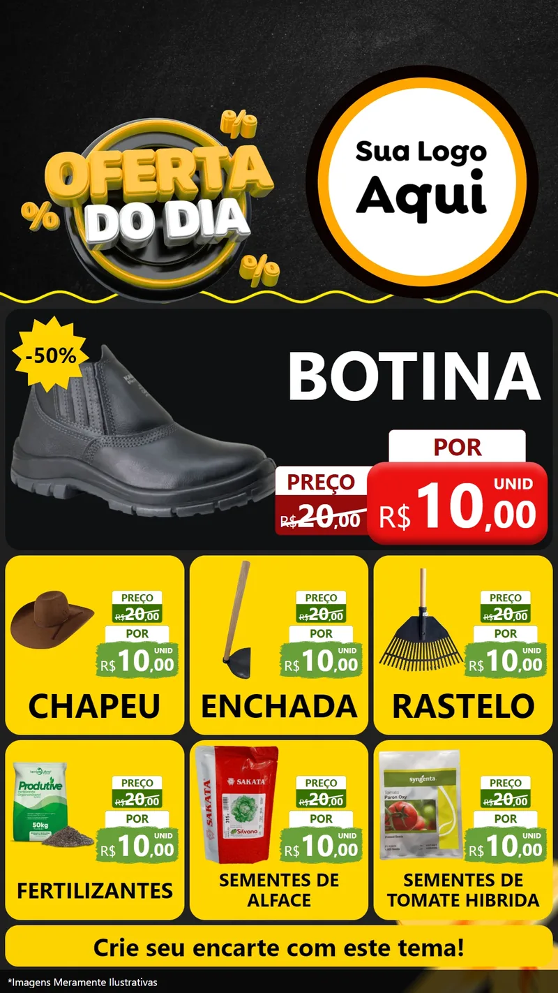 Modelo de Rede Social para Stories com o tema Oferta Do Dia para Agropecuária