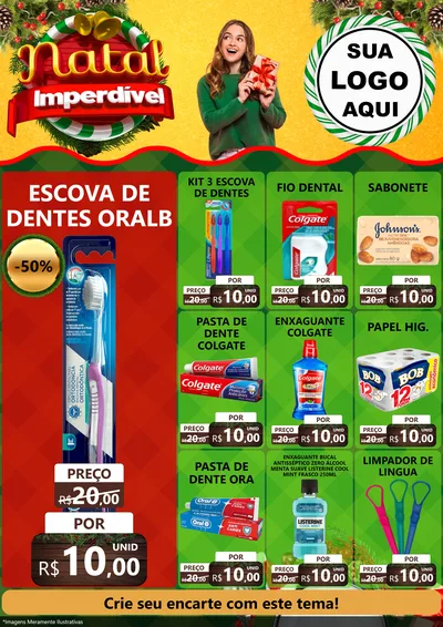Modelo de Encarte para Encarte A4 Vertical com o tema Natal Imperdível para Higiene Pessoal