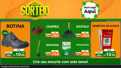 Modelo de TV para TV Horizontal com o tema Super Sorteio para Agropecuária