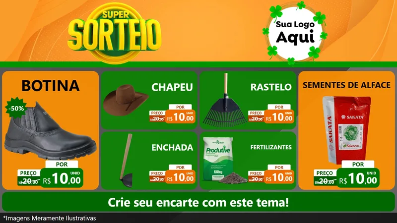 Modelo de TV para TV Horizontal com o tema Super Sorteio para Agropecuária