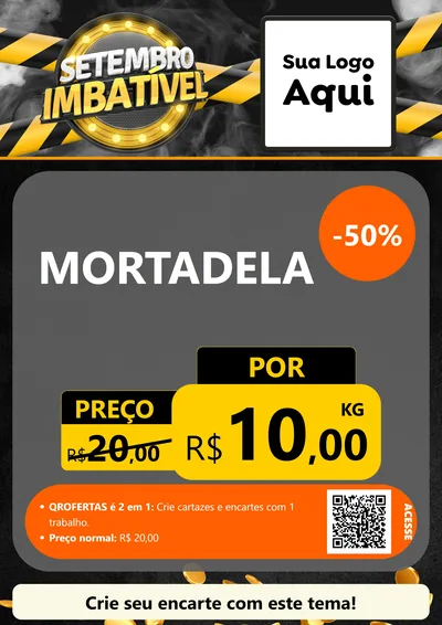 Modelo de Cartaz para Cartaz A4 Vertical com o tema Setembro Imbatível para Frios e Laticínios