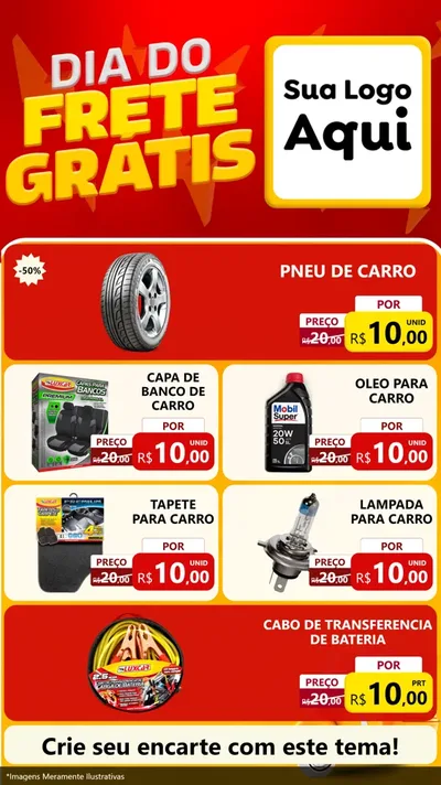 Modelo de TV para TV Vertical com o tema Dia do Frete Grátis para Auto peças