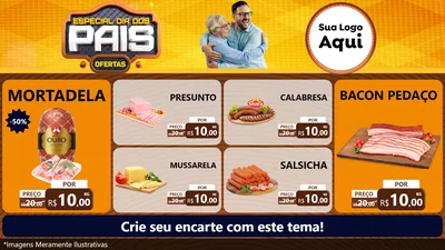Modelo de TV para TV Horizontal com o tema Especial Dia dos Pais para Frios e Laticínios