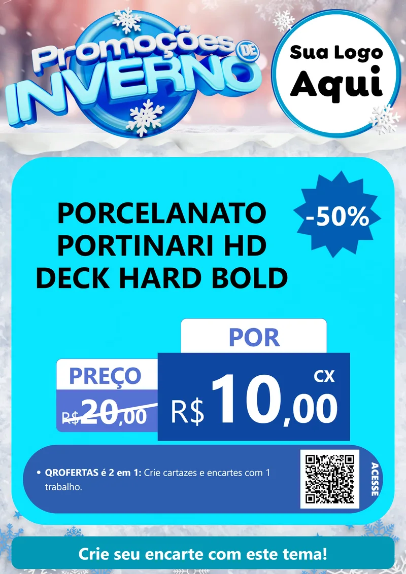 Modelo de Cartaz para Cartaz A4 Vertical com o tema Promoções de Inverno para Pisos e revestimentos