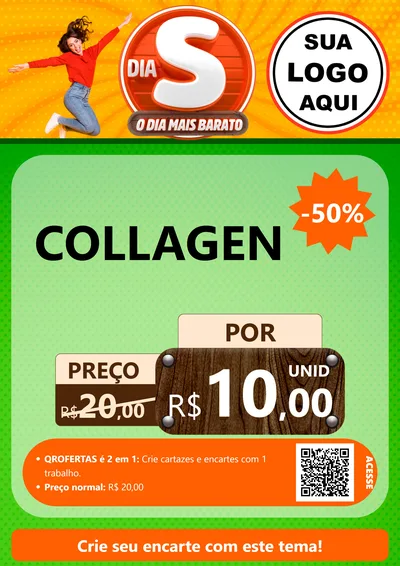 Modelo de Cartaz para Cartaz A4 Vertical com o tema Dia S - O Dia Mais Barato para Suplementos alimentares