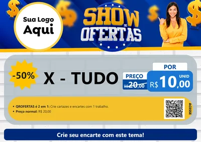 Modelo de Cartaz para Cartaz A4 Horizontal com o tema Show de Ofertas para Hamburgueria