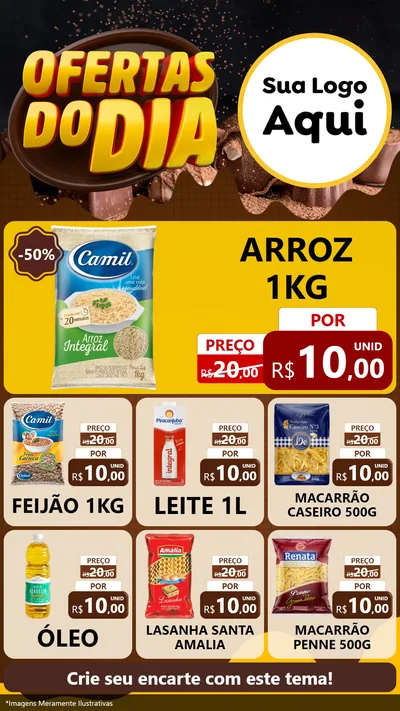 Modelo de Rede Social para Stories com o tema Ofertas do Dia para Supermercado