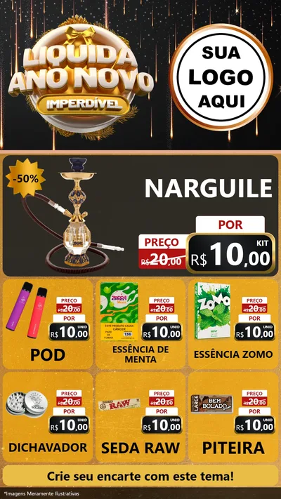 Modelo de Rede Social para Stories com o tema Liquida Ano Novo Imperdível para Tabacaria