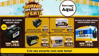 Modelo de TV para TV Horizontal com o tema Ofertas de São João - Junina para Baterias Elétricas