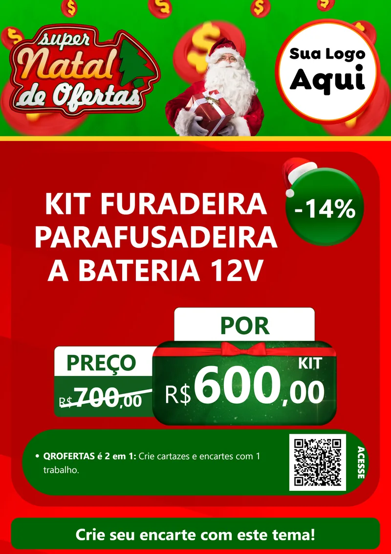 Modelo de Cartaz para Cartaz A4 Vertical com o tema Super Natal de Ofertas para Maquinas e Ferramentas