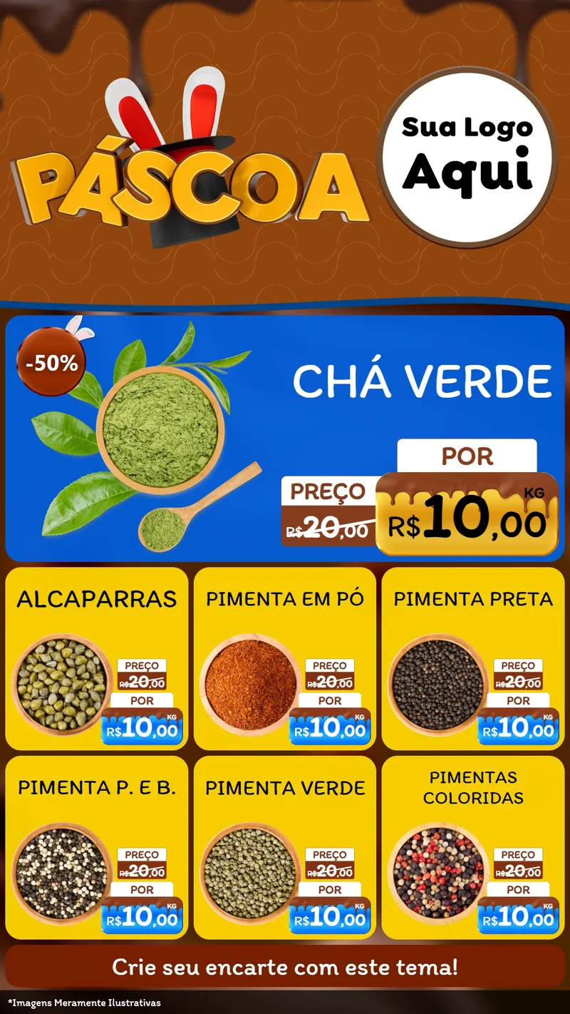 Modelo de Rede Social para Stories com o tema Páscoa para Produtos Naturais