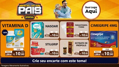 Modelo de TV para TV Horizontal com o tema Especial Dia dos Pais para Farmácia