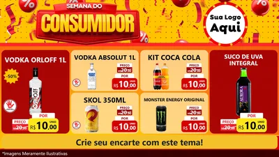 Modelo de TV para TV Horizontal com o tema Semana do Consumidor para Distribuidora de bebidas