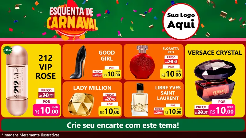 Modelo de TV para TV Horizontal com o tema Esquenta de Carnaval para Perfumes