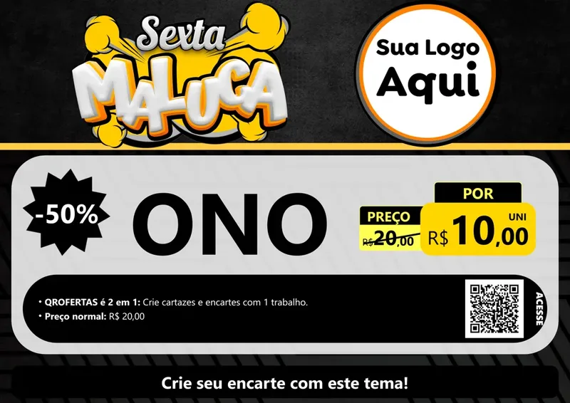 Modelo de Cartaz para Cartaz A4 Horizontal com o tema Sexta Maluca para Óticas