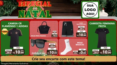 Modelo de TV para TV Horizontal com o tema Especial de Natal para Roupas e acessórios
