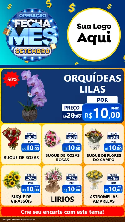 Modelo de Rede Social para Stories com o tema Operação Fecha Mês Setembro para Floricultura e jardim