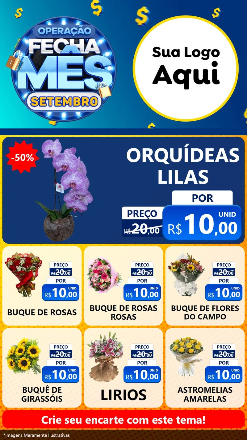 Modelo de Rede Social para Stories com o tema Operação Fecha Mês Setembro para Floricultura e jardim