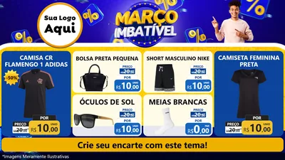 Modelo de TV para TV Horizontal com o tema Março Imbatível para Roupas e acessórios