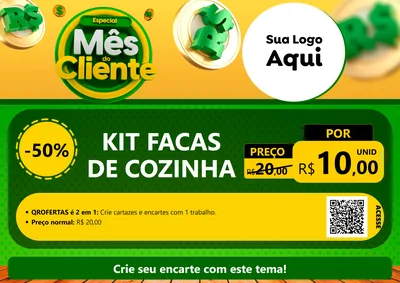 Modelo de Cartaz para Cartaz A4 Horizontal com o tema Especial Mês do Cliente para Utilidades Domésticas