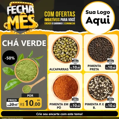Modelo de Rede Social para Feed Facebook com o tema Fecha Mês para Produtos Naturais