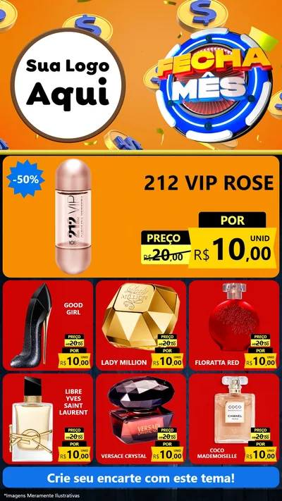 Modelo de Rede Social para Stories com o tema Fecha Mês para Perfumes