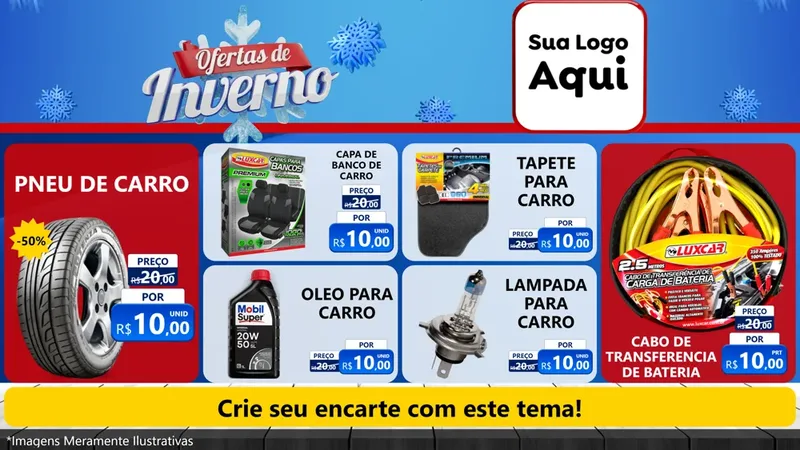Modelo de TV para TV Horizontal com o tema Ofertas de Inverno para Auto peças