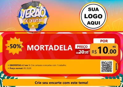 Modelo de Cartaz para Cartaz A4 Horizontal com o tema Verão de Ofertas para Frios e Laticínios