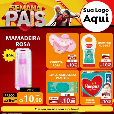 Modelo de Rede Social para Feed Facebook com o tema Semana Dos Pais para Bebês