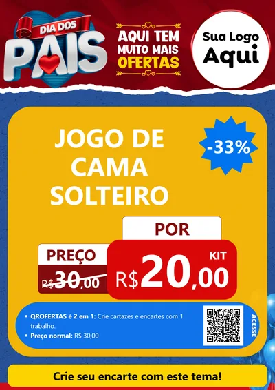 Modelo de Cartaz para Cartaz A4 Vertical com o tema Dia dos Pais para Cama, Mesa e Banho