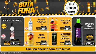 Modelo de TV para TV Horizontal com o tema Bota Fora para Distribuidora de bebidas