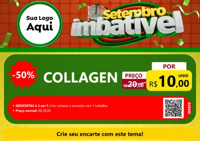 Modelo de Cartaz para Cartaz A4 Horizontal com o tema Setembro Imbatível para Suplementos alimentares