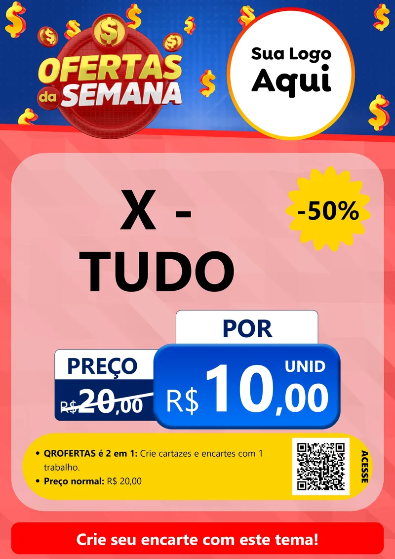 Modelo de Cartaz para Cartaz A4 Vertical com o tema Ofertas Da Semana para Hamburgueria