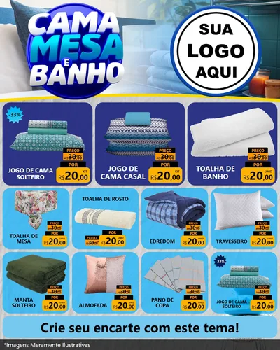 Modelo de Rede Social para Feed Instagram com o tema Cama, Mesa e Banho para Cama, Mesa e Banho
